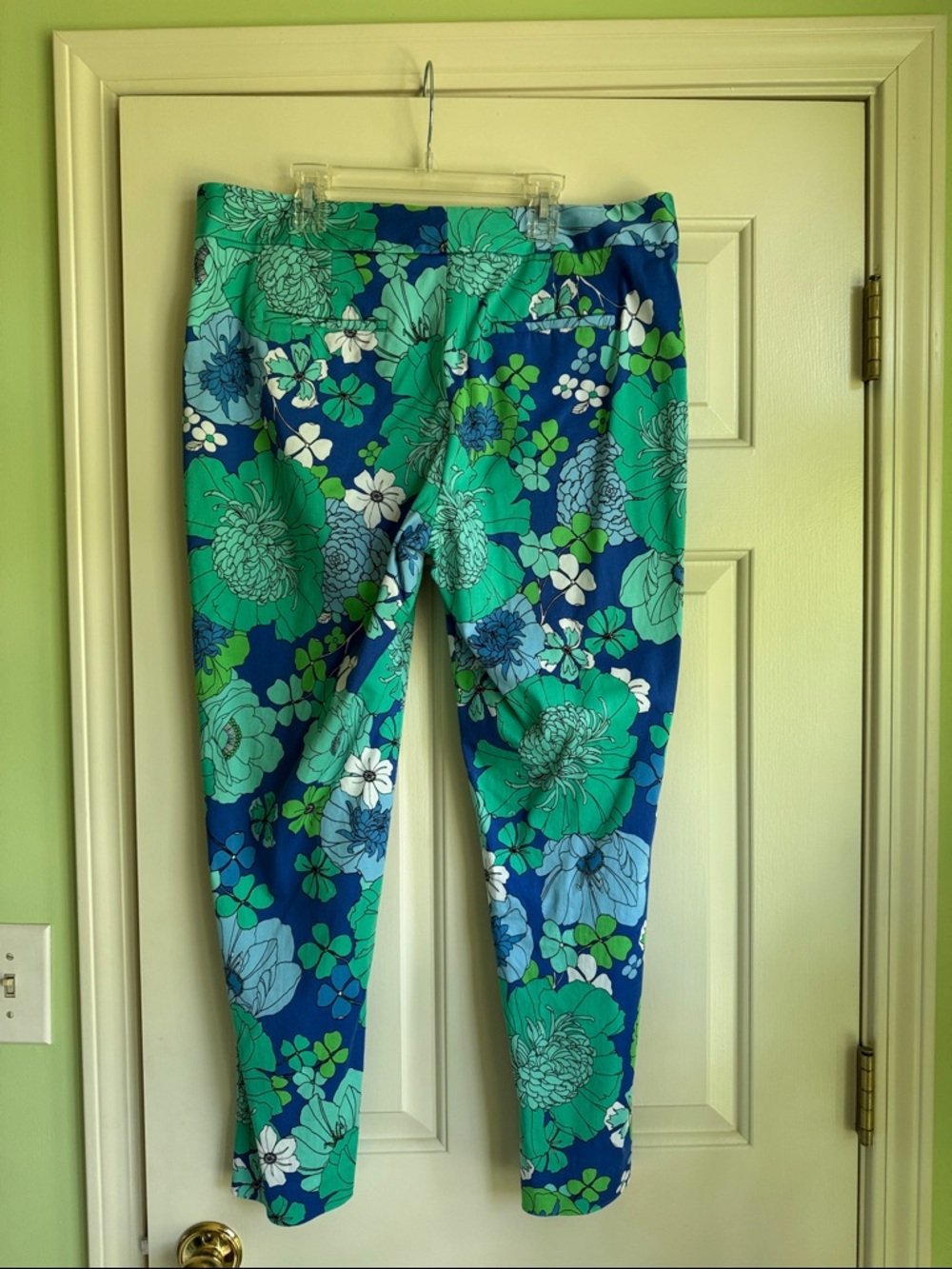 Pappagallo Blue & Green Floral Ankle pants - Picture 2 of 4
